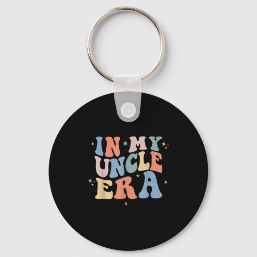 In My Uncle Era Retro Groovy Father's Day Sleutelhanger (Voorkant)