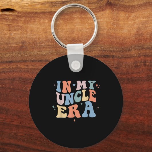 In My Uncle Era Retro Groovy Father's Day Sleutelhanger (Voorkant)