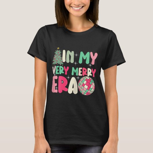 In My Very Merry Era - Cute Groovy Xmas  T-shirt (Voorkant)