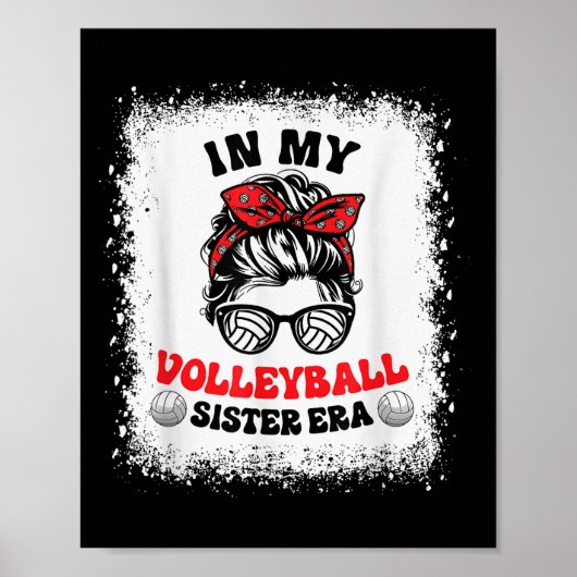 In My Volleyball Sister Era Groovy Bleached Sis Ba Poster (Voorkant)