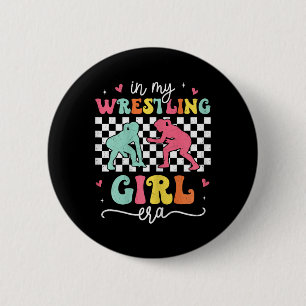 In My Wrestling Girl Era Groovy Retro Trots Worste Ronde Button 5,7 Cm
