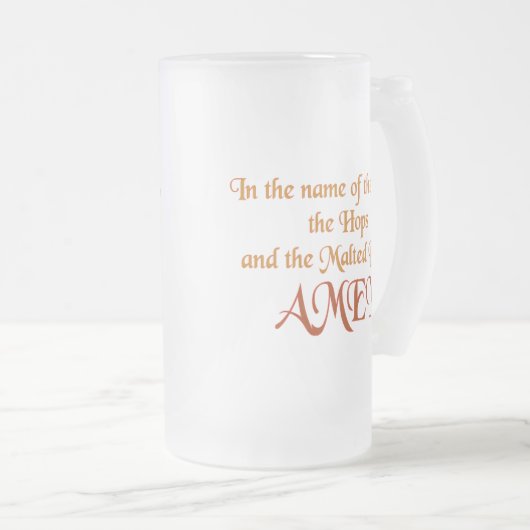 In naam van de gist matglas bierpul (Voorkant rechts)