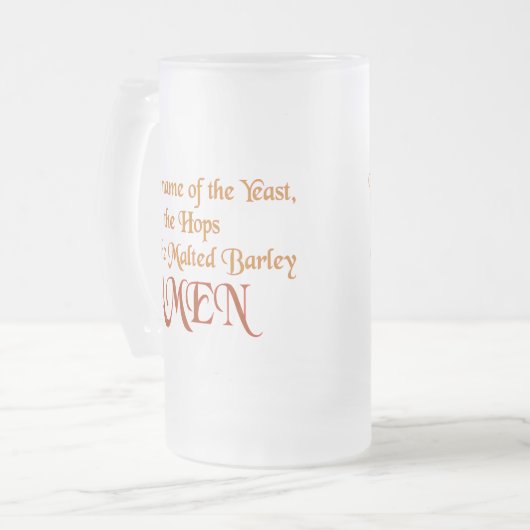 In naam van de gist matglas bierpul (Voorkant links)