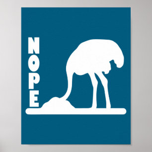 In Nee Struisvogel Kop Zand Sarcastisch Poster
