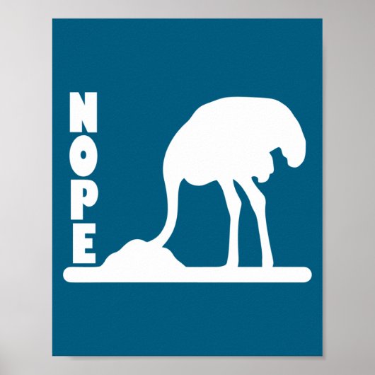 In Nee Struisvogel Kop Zand Sarcastisch Poster (Voorkant)