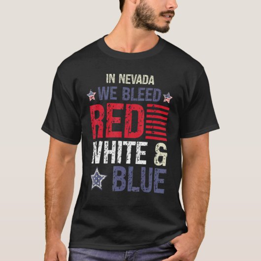 In Nevada brachten we op 4 juli rood wit en blauw T-shirt (Voorkant)