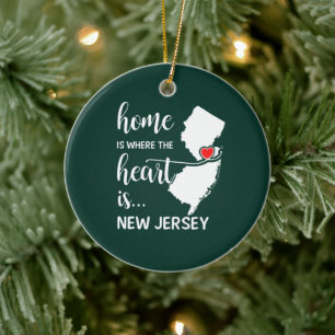 In New Jersey thuis is het hart daar Keramisch Ornament