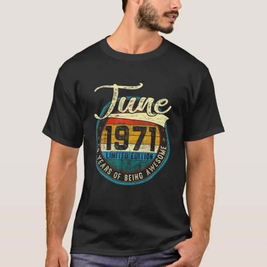 in nood juni 1971 50e verjaardag Gift 50 T-shirt (Voorkant)