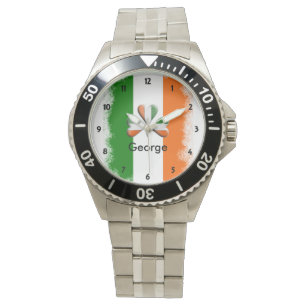 In nood verkerende Ierse Tri Colors Shamrock Perso Horloge