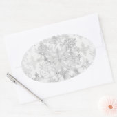 in nood verkerende zwarte witte, ingewikkelde demp ovale sticker (Envelop)