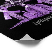 In november Draag ik Paarse Cross Pumpkin Epilepsi Poster (Hoek)