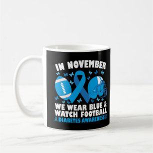 In november Draag we blauw en kijken we naar Footb Koffiemok