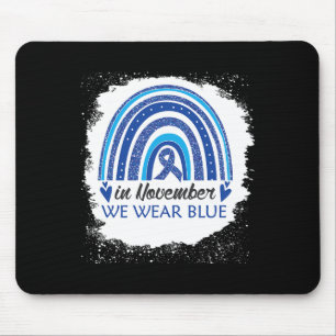 In november Draag we blauw gebleekte regenboogblau Muismat