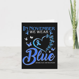In november Draag we blauw hart vlinderdiabetes Kaart