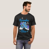 In november Draag we blauw schoen ventilatordiabet T-shirt (Voorkant volledig)