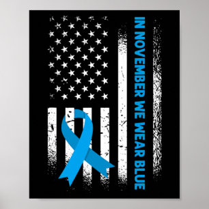In november Draag we blauw - T1D diabetes Poster