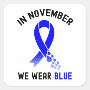In november Draag we Blauw, Werelddiabetesdag Vierkante Sticker