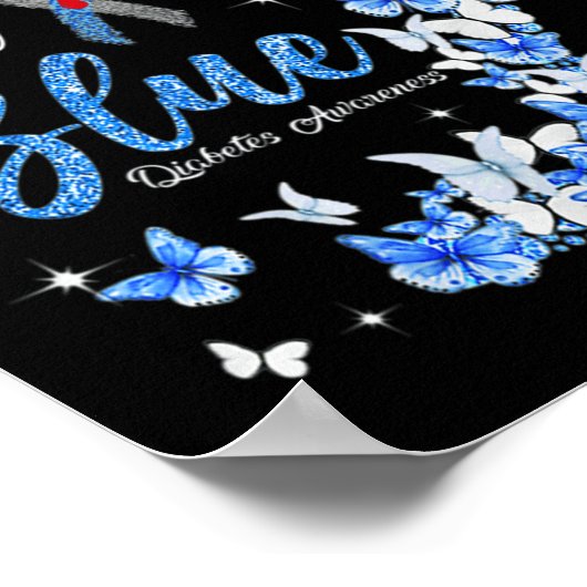 In november Draag we Blauwe Diabetes Bewustingstoe Poster (Hoek)