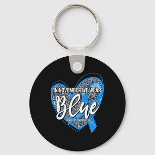 In november Draag we Blauwe Diabetes Bewustmaands Sleutelhanger