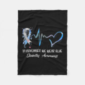 In november Draag we Blauwe Diabetes Bewustmakings Fleece Deken (Voorkant)