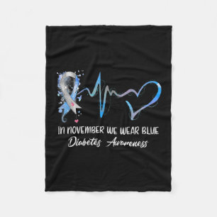 In november Draag we Blauwe Diabetes Bewustmakings Fleece Deken