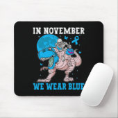 In november Draag we blauwe diabetes Trex Dino Kin Muismat (Met muis)