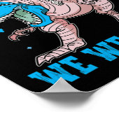 In november Draag we blauwe diabetes Trex Dino Kin Poster (Hoek)