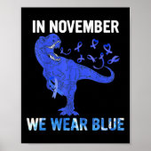 In november Draag we Blauwe Diabetes vandaag Poster (Voorkant)