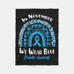 In november Draag we Blauwe Regenboogdiabetes Awar Fleece Deken