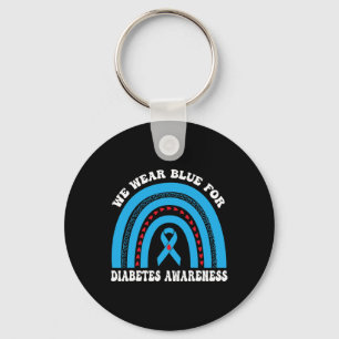 In november Draag we Blauwe Regenboogdiabetes Awar Sleutelhanger