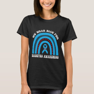 In november Draag we Blauwe Regenboogdiabetes Awar T-shirt