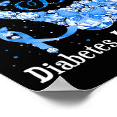 In november Draag we Blue Butterflies Diabetes Awa Poster (Hoek)