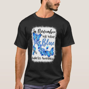 In november Draag we Blue Butterflies Diabetes Awa T-shirt