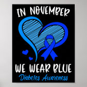 In november Draag we Blue Cure Diabetes Awareness  Poster (Voorkant)