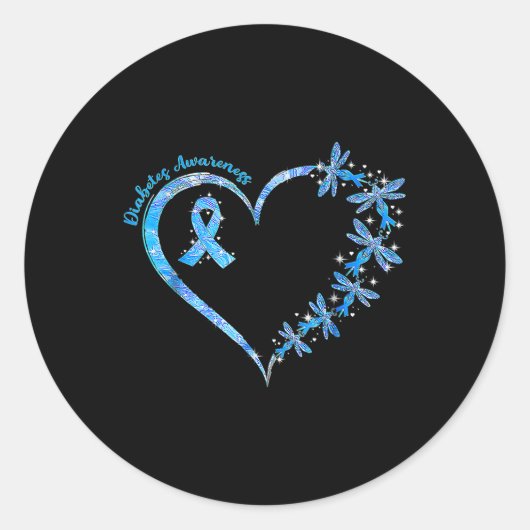 In november Draag we Blue Cure Diabetes Awareness Ronde Sticker (Voorkant)
