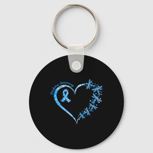 In november Draag we Blue Cure Diabetes Awareness  Sleutelhanger (Voorkant)