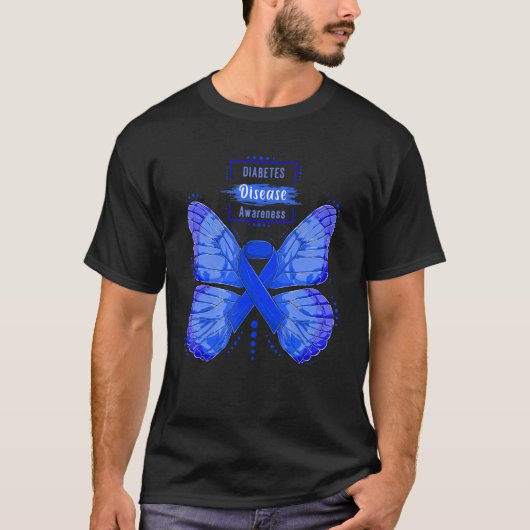 In november Draag we Blue Cure Diabetes Awareness  T-shirt (Voorkant)