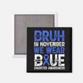 In november Draag we Blue Diabetes Awareness B Magneet (Voorkant / Achterkant)