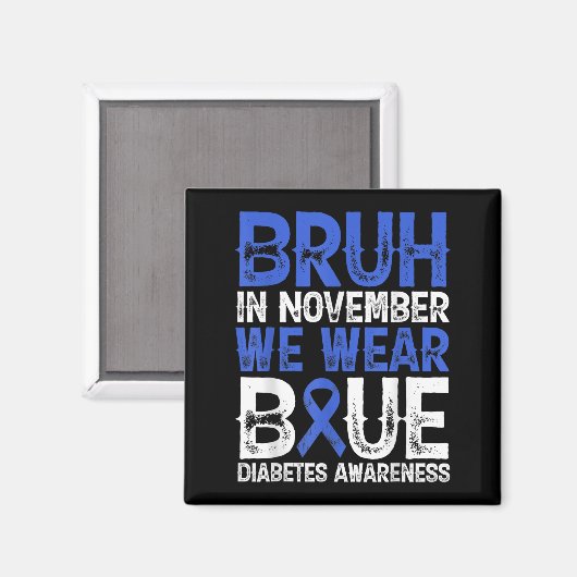 In november Draag we Blue Diabetes Awareness B Magneet (Voorkant / Achterkant)