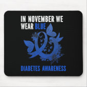 In november Draag we Blue Diabetes Awareness Blue  Muismat (Voorkant)