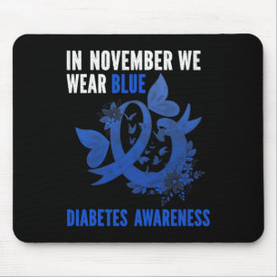 In november Draag we Blue Diabetes Awareness Blue  Muismat