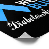 In november Draag we Blue Diabetes Awareness Blue Poster (Hoek)