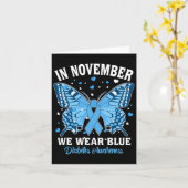 In november Draag we Blue Diabetes Awareness Cute  Kaart (Gele Bloem)