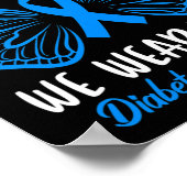 In november Draag we Blue Diabetes Awareness Cute Poster (Hoek)