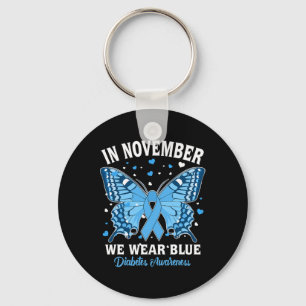 In november Draag we Blue Diabetes Awareness Cute Sleutelhanger