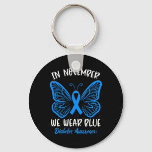 In november Draag we Blue Diabetes Awareness Cute Sleutelhanger