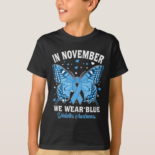 In november Draag we Blue Diabetes Awareness Cute  T-shirt (Voorkant)