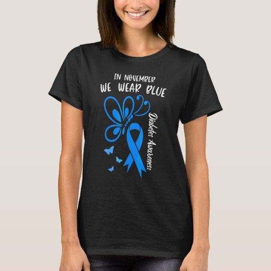 In november Draag we Blue Diabetes Awareness Cute  T-shirt (Voorkant)
