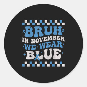 In november Draag we Blue Diabetes Awareness D Ronde Sticker