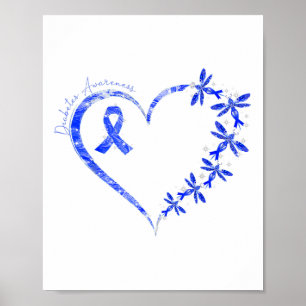 In november Draag we Blue Diabetes Awareness Drago Poster